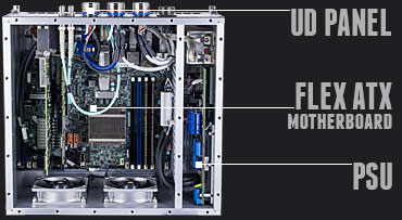 CM-ATX-FAC Power Supply and Motherboard area